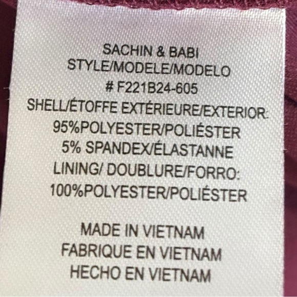 V-Day!! 💗 💗 NWT Sachin & Babi Long Cocktail Dress Sz 10 - Burgundy Classic - Picture 15 of 15